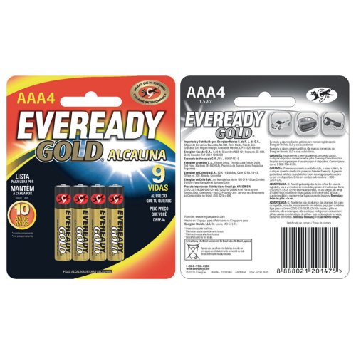 AAA paristo 1.5 V LR03 Eveready gold 4kpl
