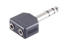 Adapteri Kuuloke MicroConnect 6,3 mm M - 2 x 3,5mm F