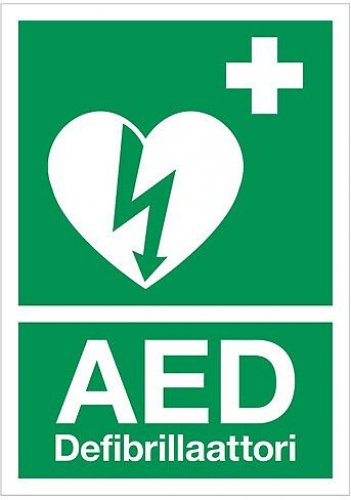 AED-kyltti A4 heijastava kova
