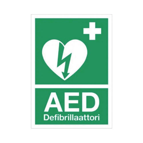 Aed-kyltti tarralla a4
