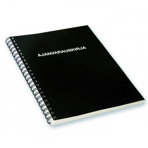 Ajanvarauskirja A4 24kk musta 224 sivua 8.00-21.00