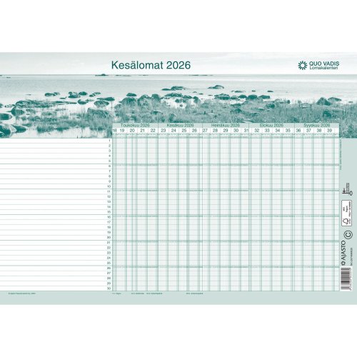 Ajasto quo vadis lomakalenteri 2026-2027