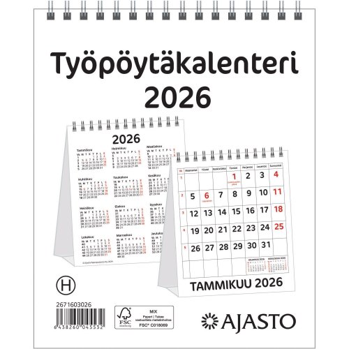 Ajasto Työpöytäkalenteri 2026