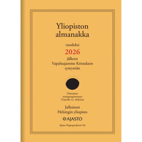 Ajasto Yliopiston almanakka 2026 suomenkielinen 105 x 148mm