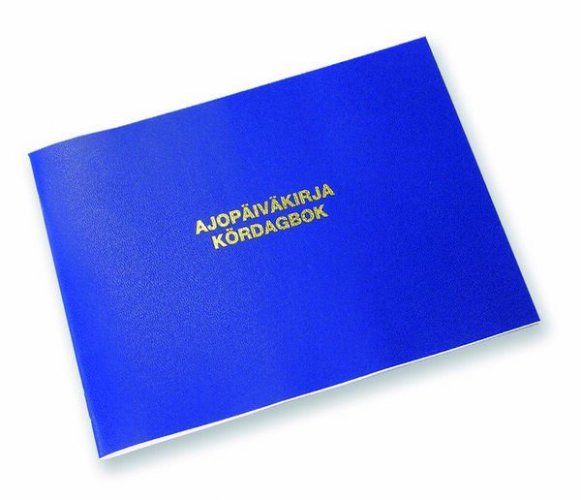 Ajopäiväkirja A5 vaaka suomi/ruotsi muovikannet musta 32 sivua