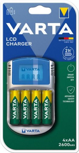 Akkuvaraaja Varta Akkuvaraaja LCD, 4 x 2600 mAh