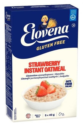 Annospikapuuro Elovena Hetki Gluteeniton mansikka 5x40g
