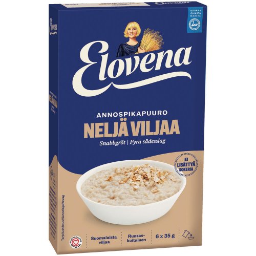 Annospikapuuro Elovena hetki neljä viljaa 210g 6kpl