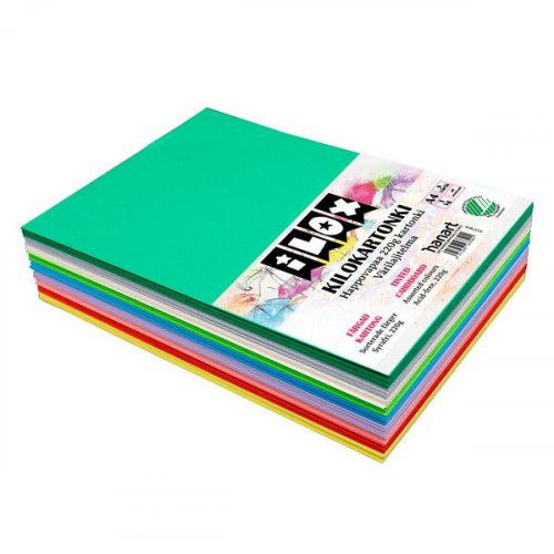 Askartelukartonki A4 220g 1KG ILOX 9 väriä 81 arkkia