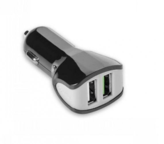 Autolaturi Celly 2,1A 2xUSB A 12/24V musta