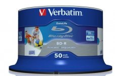Blu-ray Levy BD-R 6X 25GB WideInkjet Printable 50kpl/pak