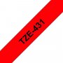 Brother tarranauha TZe-431 12mm/8m musta/punainen