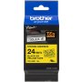 Brother tarranauha TZe-S651 24mm, strong Musta teksti/keltainen pohja