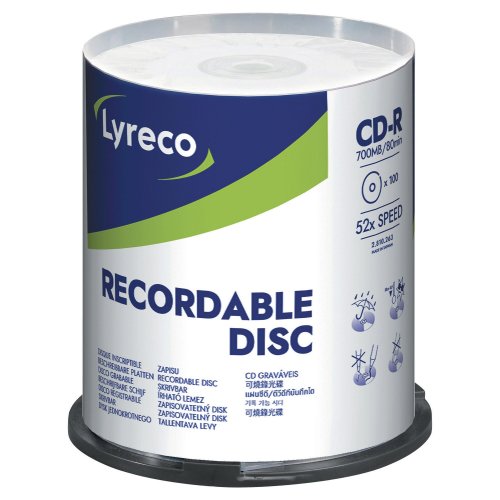 Cd-r lyreco 80min 700mb 52x spind 100kpl