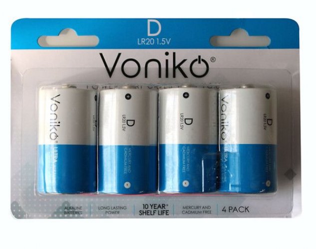 D LR20 paristo Voniko Ultra 1,5V 18400mAh 4kpl