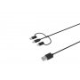 Datakaapeli Wave 3in1 USB Type-C USB-C/MicroUSB/Lightning 1,5m