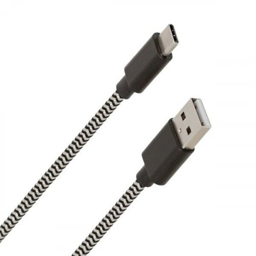 Datakaapeli Wave USB-C Punottu 1,5m musta/valkoinen