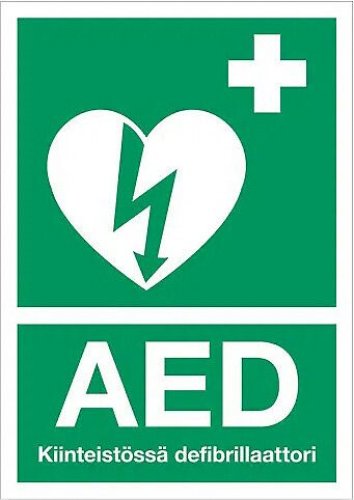 Defibrillaattori Kiinteistössä -kyltti A4 heijastava kova
