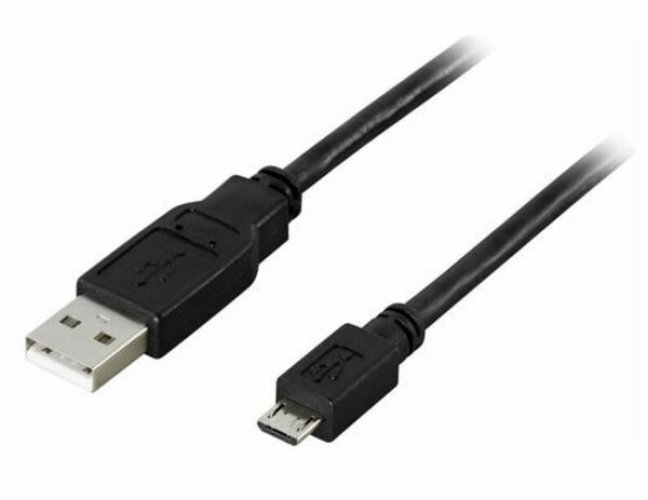 Deltaco USB 2.0 -kaapeli A uros - Micro B uros, 5-pin, musta