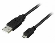 Deltaco USB 2.0 -kaapeli A uros - Micro B uros, 5-pin, musta