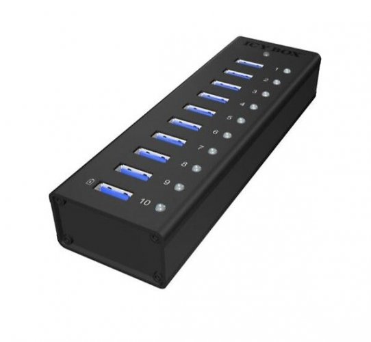 Deltaco USB 3.0 HUB 10-port musta