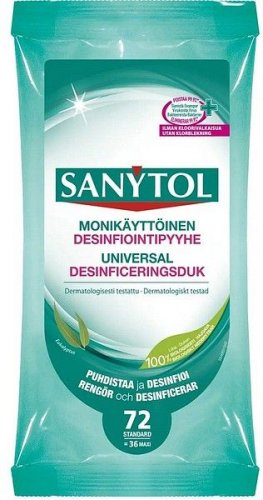 Desinfiointipyyhe Sanytol 72kpl