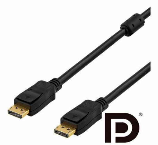 Displayport monitorikaapeli 20-pin uros-uros 2m, musta