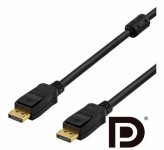 Displayport monitorikaapeli 20-pin uros-uros 2m, musta