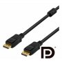 Displayport monitorikaapeli 20-pin uros-uros 2m, musta