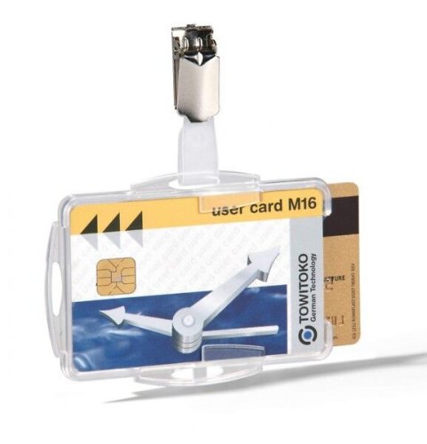 Durable ID-korttikotelo 2 kortille kirkas klipsillä