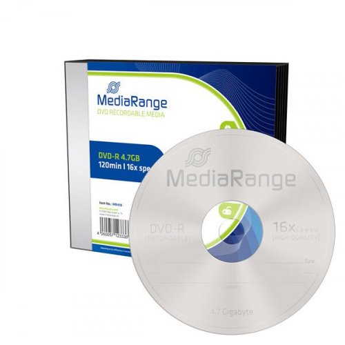 Dvd-r MediaRange 4.7GB 16x 120min Slimcase 5 kpl/pak