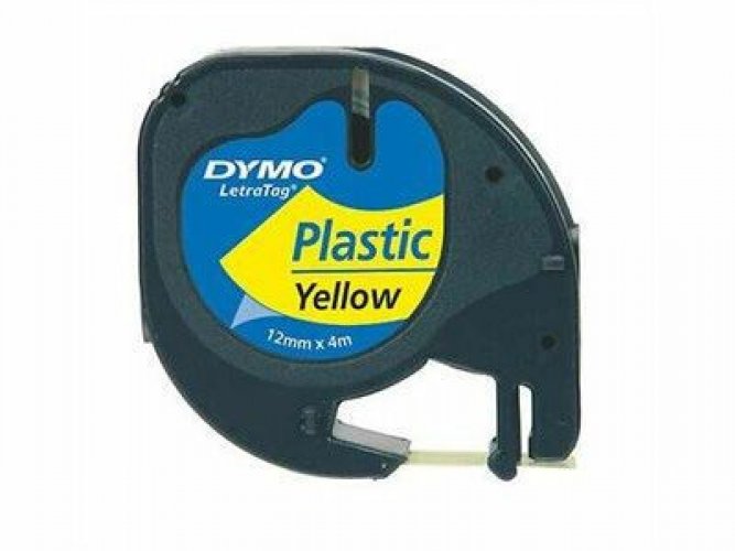 Dymo Letratag 12mmx4m keltainen muovi