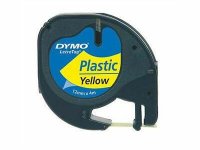 Dymo Letratag 12mmx4m keltainen muovi