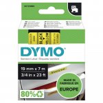 Teippi Dymo s0720880 d1 19mm musta/kelt