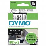 Teippi Dymo s0720680 d1 9mm musta/valk.