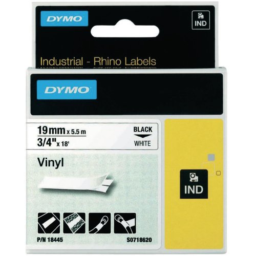 Vinyyliteippi Dymo rhino 19mmx5.5m valko