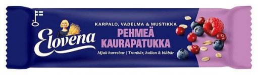 Elovena pehmeä patukka 30 g kaurapatukka karp/must/vad