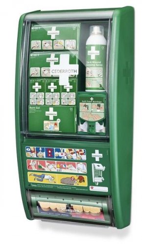 Ensiapuasema on käyttövalmis kaikki tärkeimmät ensiaputarvikkeet sisältävä ensiapukaappi, ensiapuaseman kumilistat ja kannet suojaavat ensiaputarvikkeita pölyltä, lialta ja kosteudelta, toimitamme ensiapuaseman ilman rahtikustannuksia