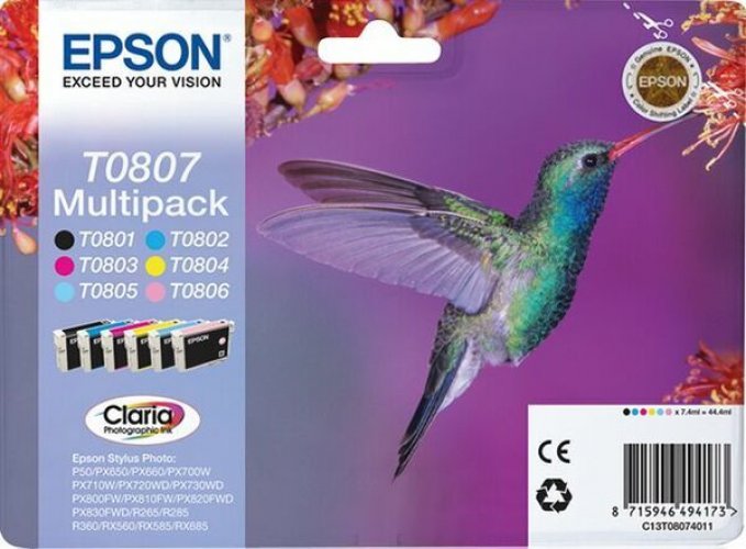 Epson muste T0807 C13T08074011 6-väri värikasetti