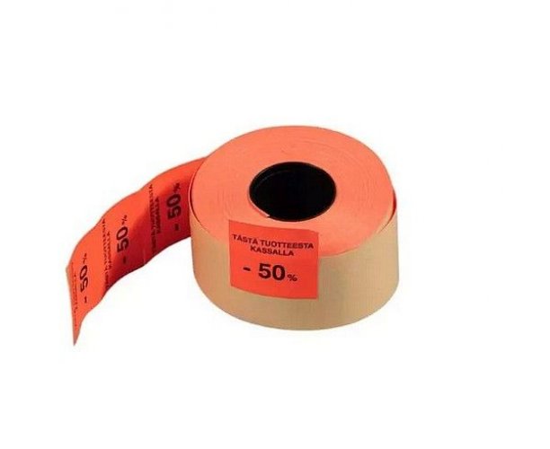 Etiketti Hinnoittelukoneen 29x28mm Punainen, Tästä tuotteesta kassalla -50%