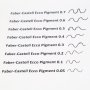 Faber-Castell Ecco Pigment 8 kynän sarja kynien jäljet paperilla