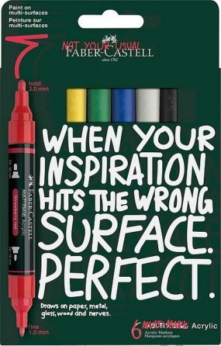 FC Multimark Basic 6kpl akryylitussit blisterpakkaus