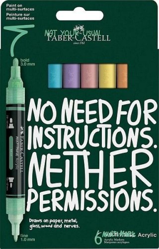 FC Multimark Pastel 6kpl akryylitussit blisterpakkaus