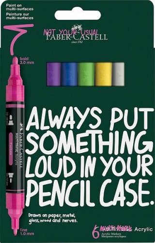 FC Multimark Vibrant 6kpl akryylitussit blisterpakkaus