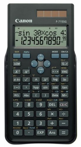 202237 Funktiolaskin Canon F-715SG CP Euro on monipuolinen ja laadukas laskin jossa on suuri 10-numeroinen näyttö, selkeät näppäimet ja 142 erilaista funktiota. Funktiolaskimella on vuoden takuu.