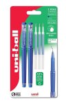 Geelikynä Pyyhittävä Uni UF-222-07 sininen 2 kynää+3 täyttöä muoviton pak