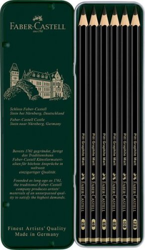 Grafiittikynäsarja Faber-Castell Pitt Graphite Matt 6 kpl/setti