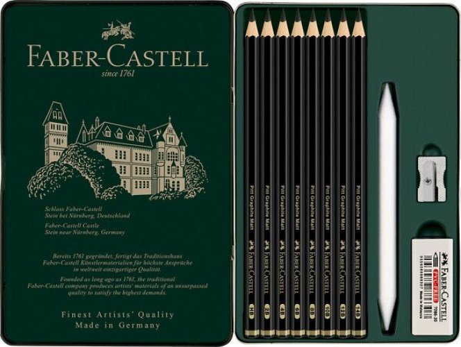 Grafiittisarja Faber-Castell Pitt Graphite Matt 11 osaa