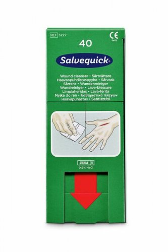 Haavapyyhe Salvequick 0,9% NaCl steriili