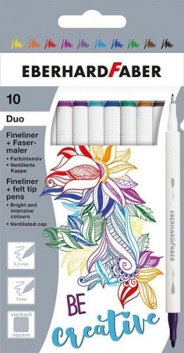 Huopakynä EberthardFaber 10 väriä kaksipäinen